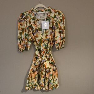 Maje Vibrant Patterned Mini Dress